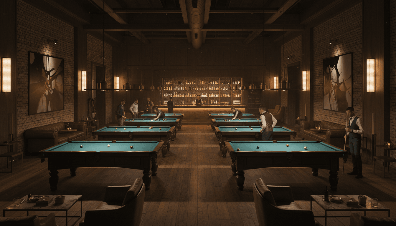 Professional pool table properly leveled and installed in a modern game room setting